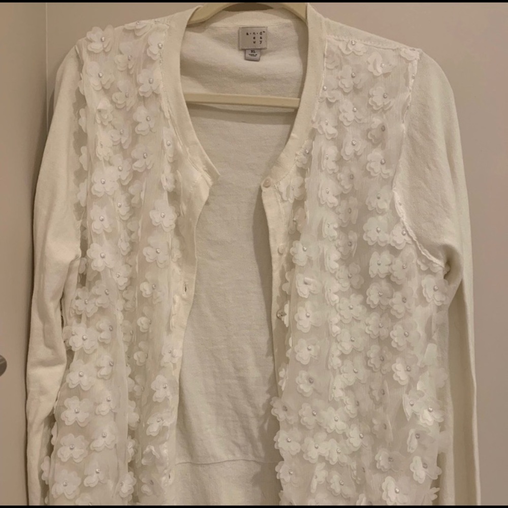 White floral cardigan